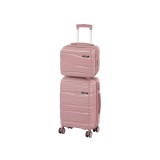 TraveLux Voyager II set valiză rulantă aur roz