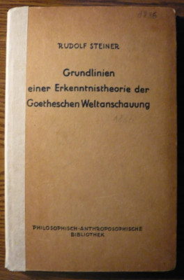 Rudolf Steiner - Grundlinien einer Erkenntnistheorie foto