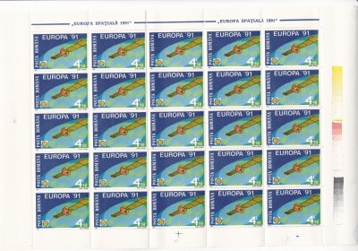 COSMOS EUROPA, MINICOLA 25 TIMBRE,1991 MNH ** ROMANIA. foto