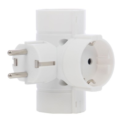 Adaptor 3 Prize Hoff Line, 16A, contact de protectie, vertical foto