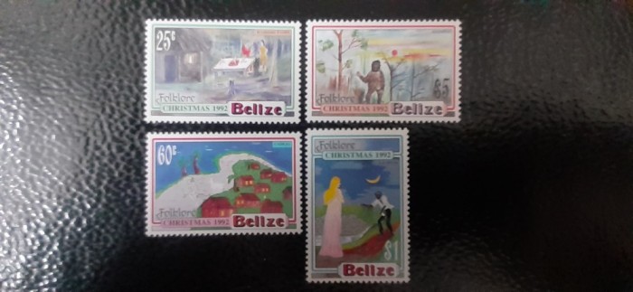 Belize-Craciun 1992-arta,pictura -serie completa nestampilate MNH(W 2)