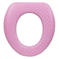 Reductor WC Copii Honey Baby, Moale, Fete, Culoare Roz cu Buline, Dimensiuni 31x28cm, Greutate Maxima 25kg