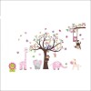 Sticker Decorativ Copac cu Animale de la Zoo, 153 x 239cm, Autocolant, Premium, CBD CORAL BEST DEALS Roz bombon 153 cm 239 cm 153 cm Roz bombon 1 Foli