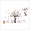 Sticker Decorativ Copac cu Animale de la Zoo, 153 x 239cm, Autocolant, Premium, CBD CORAL BEST DEALS Roz bombon 153 cm 239 cm 153 cm Roz bombon 1 Foli