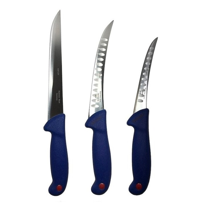 Set profesional de macelarie, dezosat, injunghiat, transat, filetat, 3 cutite otel carbon