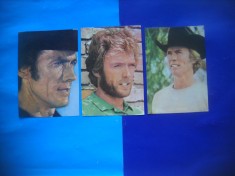HOPCT LOT NR 1371 CLINT EASTWOOD -ACTORI/ ARTISTI-3 CARTI POSTALE-NECIRCULATE