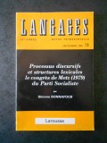 SIMONE BONNAFOUS - PROCESSUS DISCURSIFS ET STRUCTURES LEXICALES