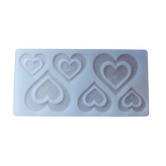 Forma silicon pentru decoarea torturilor, Matrita Inimioare, Alb, 21cm, 314COF