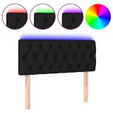 Cumpara ieftin Tablie de pat cu LED, negru, 90x7x78/88 cm, textil