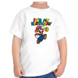 Tricou baieti, aniversare, tematica Super Mario, Happy Birthday, 3 ani