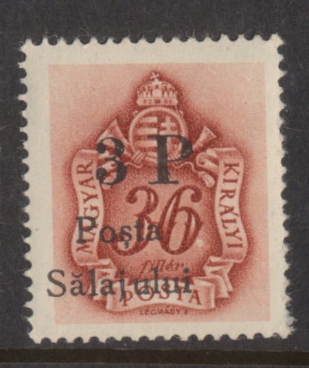 Ardealul de Nord 1945 Posta Salajului 3P pe 36f porto reprint matrita originala