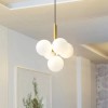 Lustră modernă 5 globuri G9, forma strugure, corp auriu, &icirc;nălțime reglabilă
