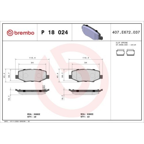 Placute frana Dodge Nitro Van (Ka) 09.06-12.11, Nitro 09.06-12.12; Jeep Cherokee (Kk) 09.07-, Compass (Mk49) 08.06-, Wrangler 3 (Jk) 06.06-, Spate, B