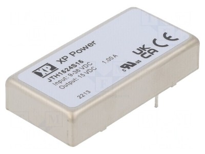 Convertor: DC/DC 15W Uintr: 9&amp;divide;36V Uieş: 15VDC Iieş: 1A 300kHz: cod: JTH1524S15, foto