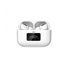 Casti Bluetooth MRG MinPods3, Cu carcasa, Display LCD, Alb C708