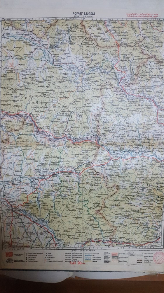 Harta Lugoj, Brad, Munții Bihorului, Regele Carol, Rusca Montană, 1927