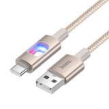 Cablu USB-A la USB-C HOCO U144 3A 1.2m LED , incarcare rapida, alb