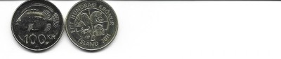 Islanda 100 Kronur (coroane) 2011 UNC foto