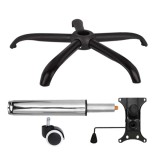 Cumpara ieftin Set placuta balans metalica 20 cm x 15 cm, rolă universală cauciuc mm,baza 64 cm si cilindru piston, gaz, pentru scaune birou, argintiu, 35 cm