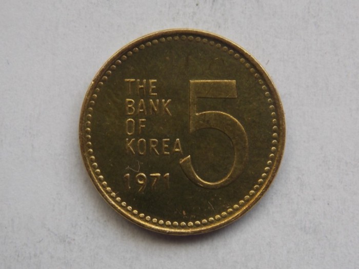 5 WON 1971 COREEA DE SUD-XF