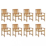 vidaXL Scaune de grădină cu perne 8 buc. lemn masiv de acacia 3078168