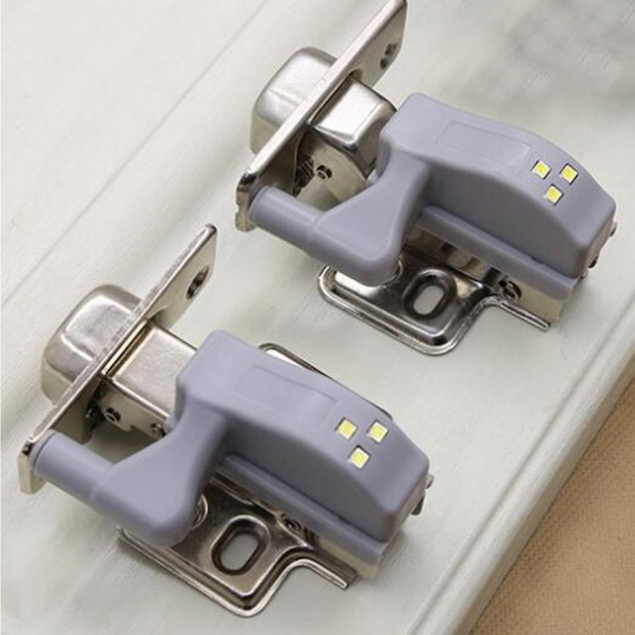 Set Lumină LED Balamale, 2 Bucăți, Gri, Baterii Incluse
