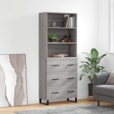 Cumpara ieftin Dulap &icirc;nalt, gri sonoma, 69,5x34x180 cm, lemn compozit