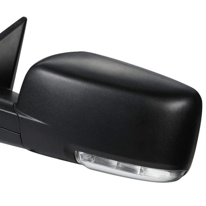 Oglinda usa exterioara DODGE RAM (DS/DJ), 2010-2012, SRL, partea stanga, reglare electrica; carcasa neagra; incalzit; geam cromat; 10 gauri / 2 pini+