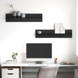 vidaXL Șemele de perete cu raft 2 pcs Stejar negru 80 x 11.5 x 18 cm