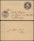 Argentina 1897 stationery Buenos Aires to Hamburg Germany D.276