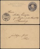Argentina 1897 stationery Buenos Aires to Hamburg Germany D.276