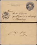 Argentina 1897 stationery Buenos Aires to Hamburg Germany D.276