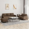 VidaXL Set de canapele cu perne, 3 piese, maro, textil 3201471