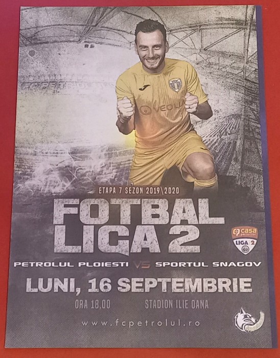 Program meci fotbal PETROLUL PLOIESTI - SPORTUL SNAGOV (16.09.2019)