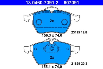 ATE 13.0460-7091.2 set placute frana,frana disc foto