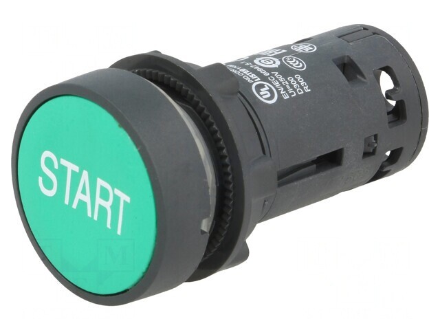 Comutator Apăsare 22mm 1NO Verde