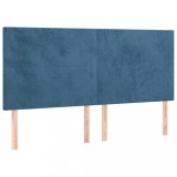 Cumpara ieftin Tablii de pat, 4 buc, albastru inchis, 90x5x78/88 cm, catifea