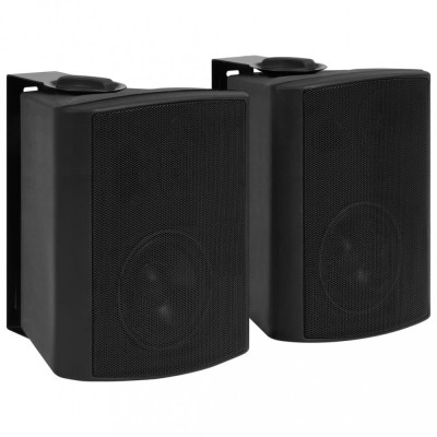 Boxe stereo de perete, 2 buc., negru, 100 W, interior/exterior GartenMobel Dekor foto