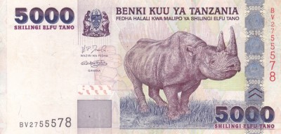 TANZANIA 5.000 shillings 2003 VF+++/aXF!!! foto