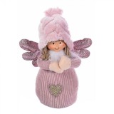 Cumpara ieftin Figurina Inger roz portelan textil cm 15 x 9 x 22 H