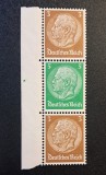 Germania (Deutsches Reich 1928&ndash;1932) Banda Verticală "Reichspr&auml;sident Hindenburg" 3Pf - 5Pf - 3Pf (MINT / Neștampilată) CLK1