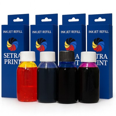 Set 4 x 100 ml cerneala DYE pt cartuse HP-924 refilabile HP924 ( BLACK + foto
