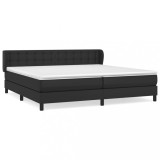 Cumpara ieftin Pat cu arcuri, cu saltea, negru, 200x200 cm, piele ecologica