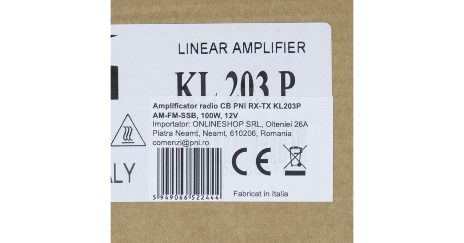 Amplificateur Radio CB PNI KL200-P – 100W, AM-FM-SSB, 12V, Neuf