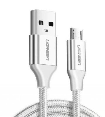 CABLU alimentare si date Ugreen, &amp;quot;US290&amp;quot;, Fast Charging Data Cable pt. smartphone, USB la Micro-USB, braided, 2m, alb &amp;quot;60153&amp;quot; (timbru verde 0.08 lei) foto