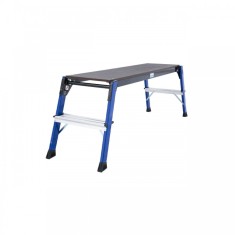 Scara tip platforma cu trepte pe doua parti din aluminiu, Krause, Monto &quot;StepTop&quot;, 2.45m inaltime lucru, lungime platforma 1m, 2 trepte, pliabila