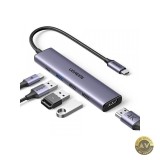 Hub USB-C UGREEN CM478 1 x USB-A 3.0 - 2 x USB-A - 1 x USB-C - 1 x HDMI Gri