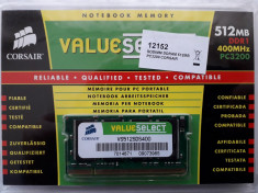 NOTEBOOK MEMORY CORSAIR DDR1 512MB PC3200 foto