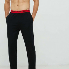 HUGO pantaloni de pijama bărbați, culoarea negru, uni 50480236