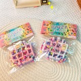 Jucarie Antistres Squishy, cu Revenire Lenta, Model Waffle, 6x6 cm, 99g, Pinch Family, Ambalaj Transparent, Multicolor